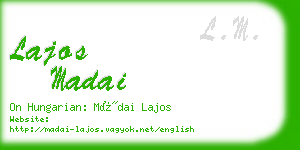 lajos madai business card